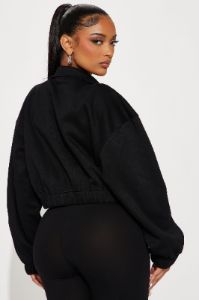 Cloudy Days Lounge Jacket - Black sold by Fashion Nova