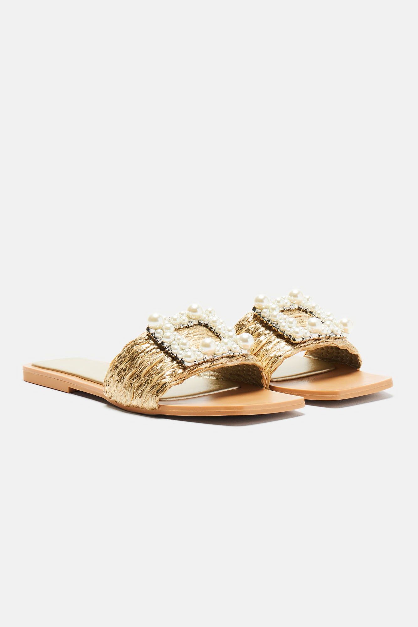 Kristy Pearl Detail Sandals - Gold sold by Fashion Nova product image thumbnail 5
