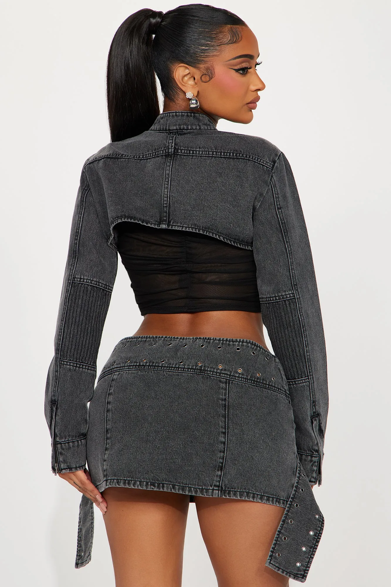 Melody Denim Micro Mini Skirt Set - Black Wash sold by Fashion Nova product image thumbnail 3