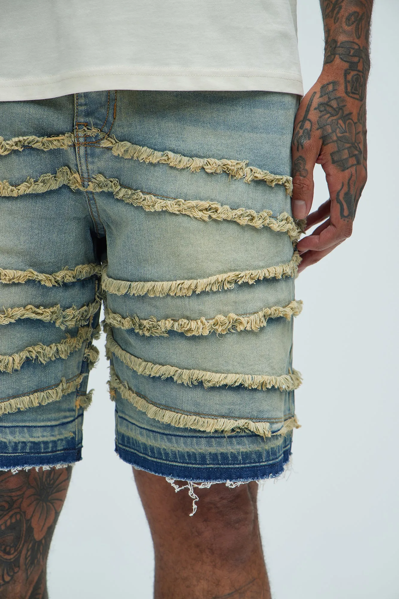Nice Try Frayed Denim Short - Vintage Blue Wash sold by Fashion Nova product image thumbnail 3