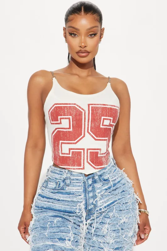 Biggest Win Chainlink Top - Off White sold by Fashion Nova