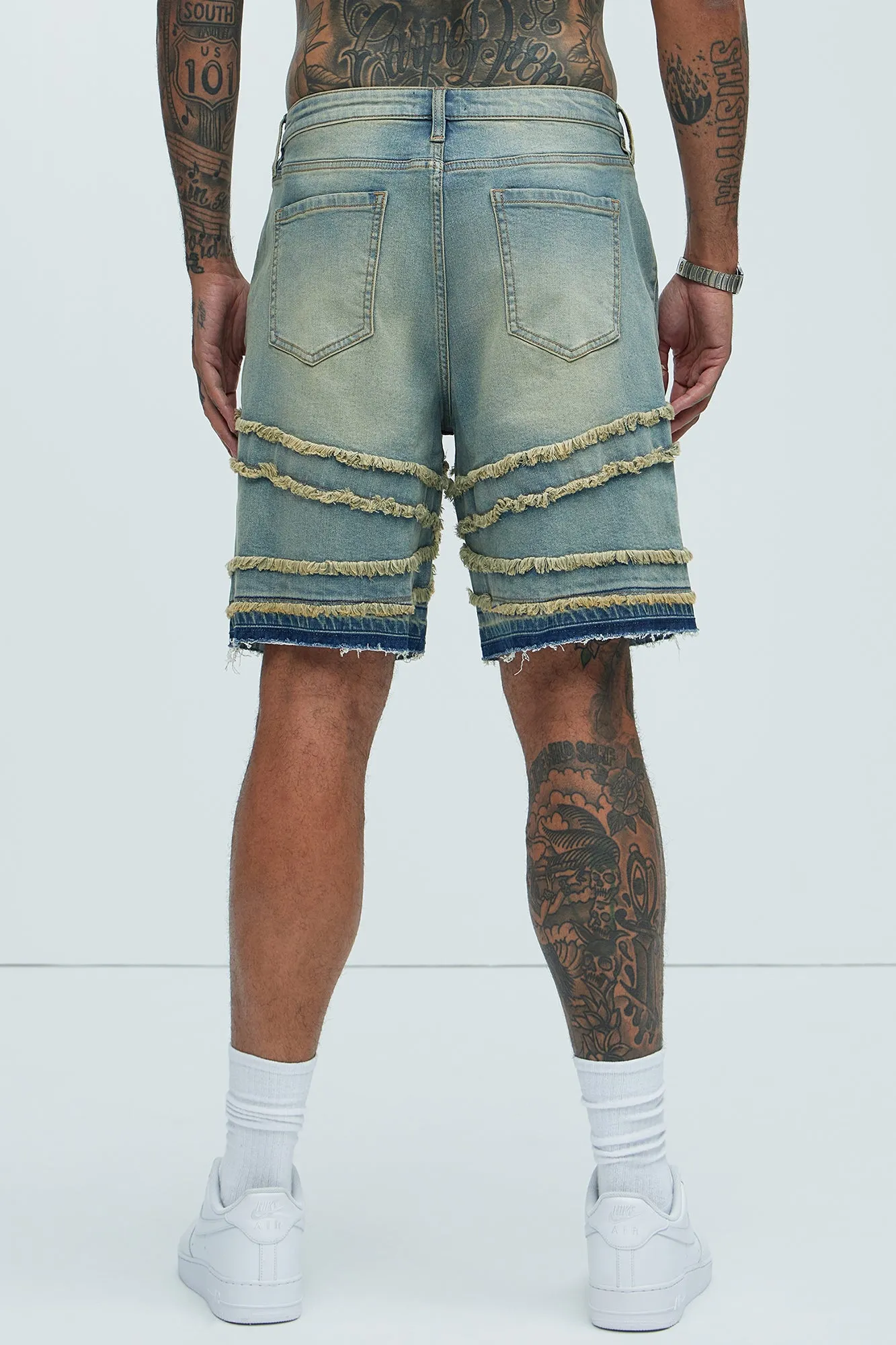 Nice Try Frayed Denim Short - Vintage Blue Wash sold by Fashion Nova product image thumbnail 5