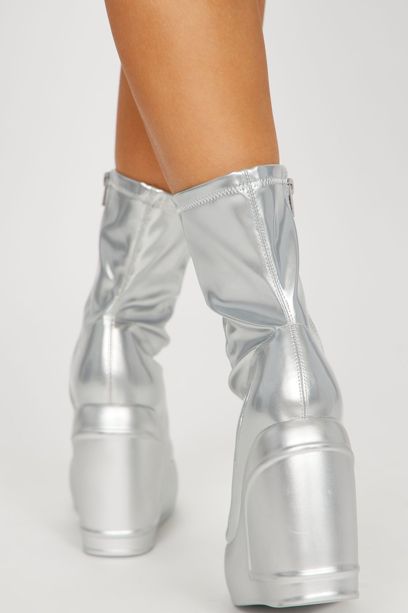 In The Near Future Booties - Silver sold by Fashion Nova product image thumbnail 4