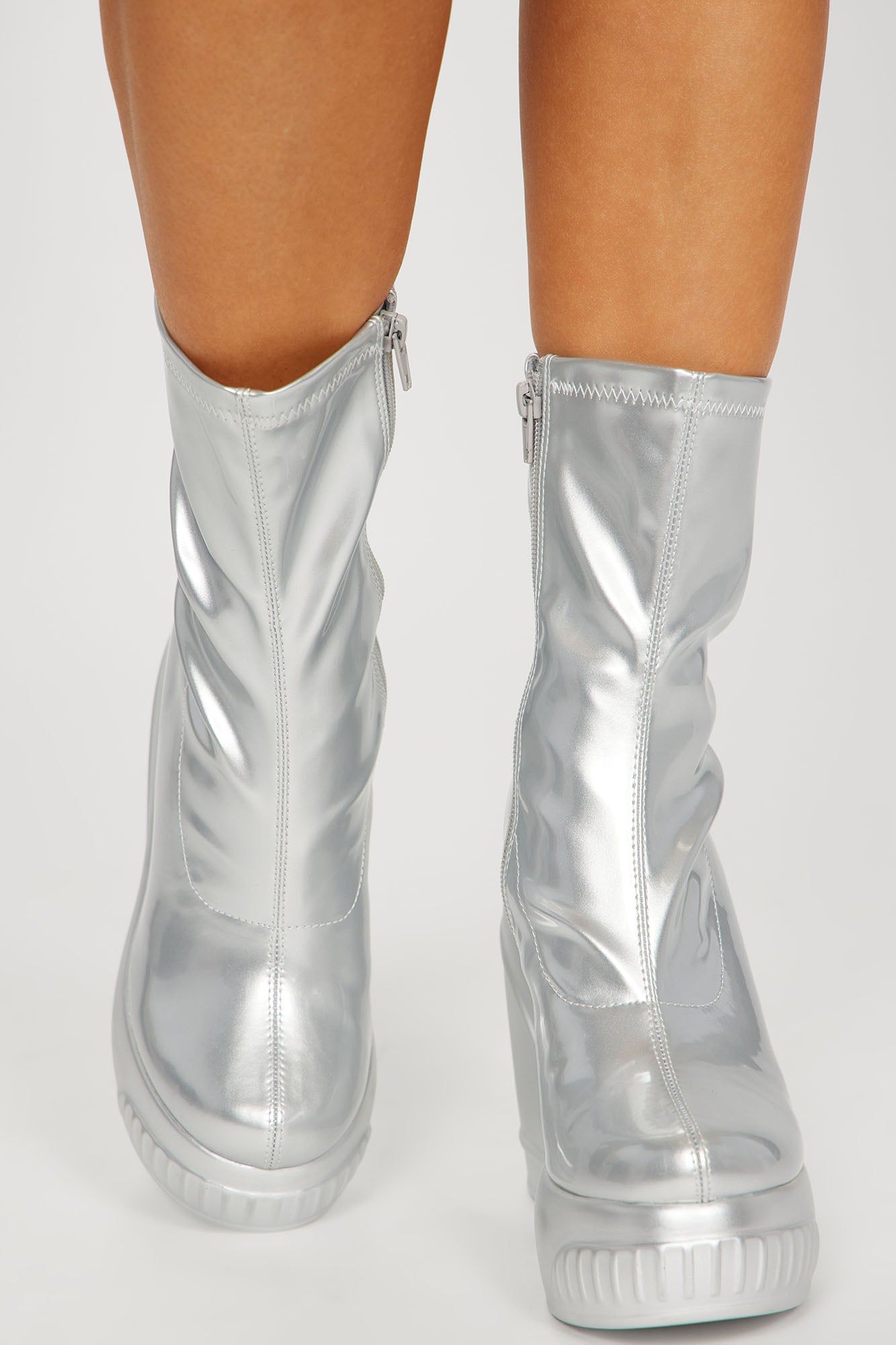In The Near Future Booties - Silver sold by Fashion Nova product image thumbnail 2