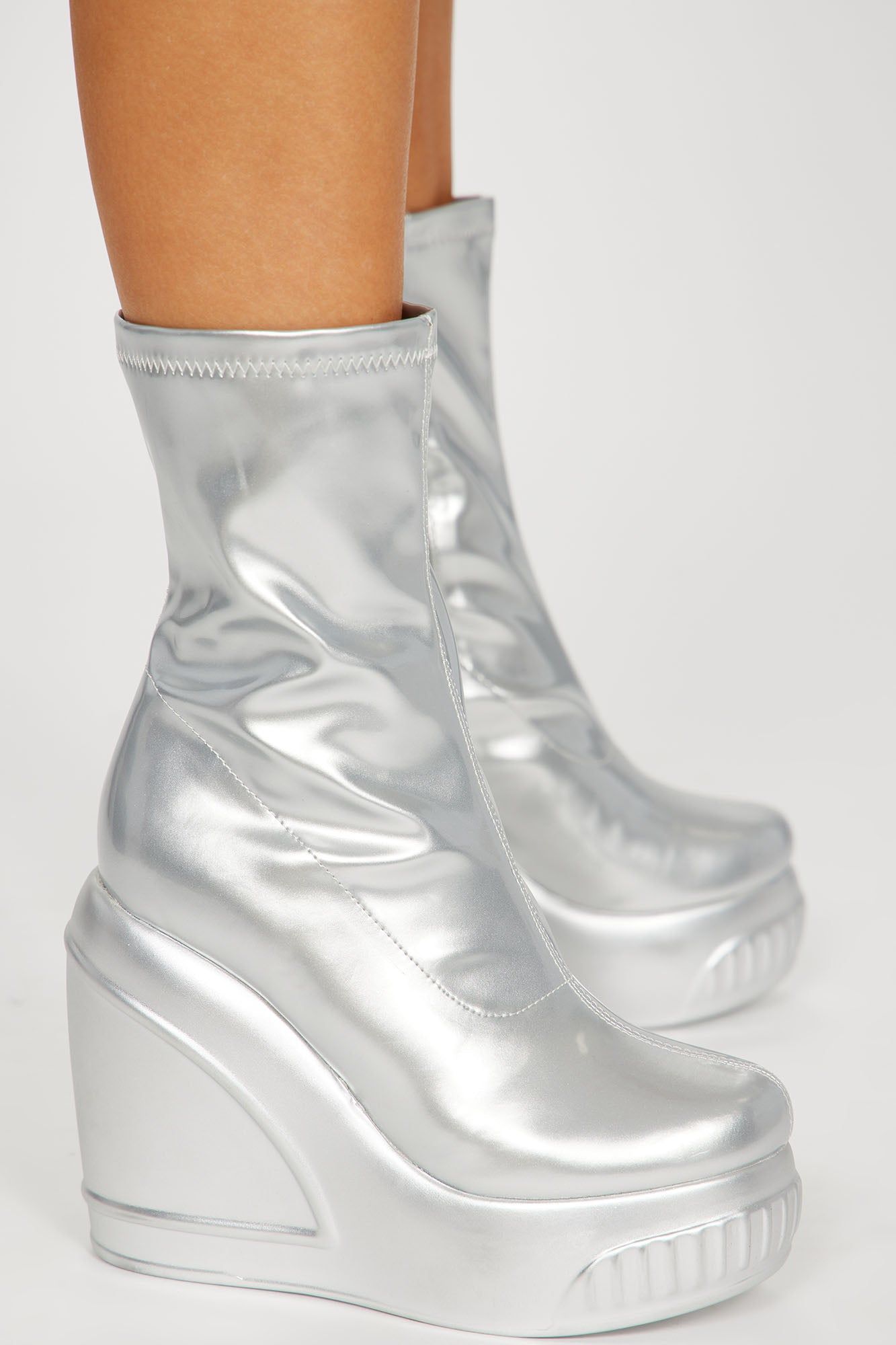 In The Near Future Booties - Silver sold by Fashion Nova product image thumbnail 3