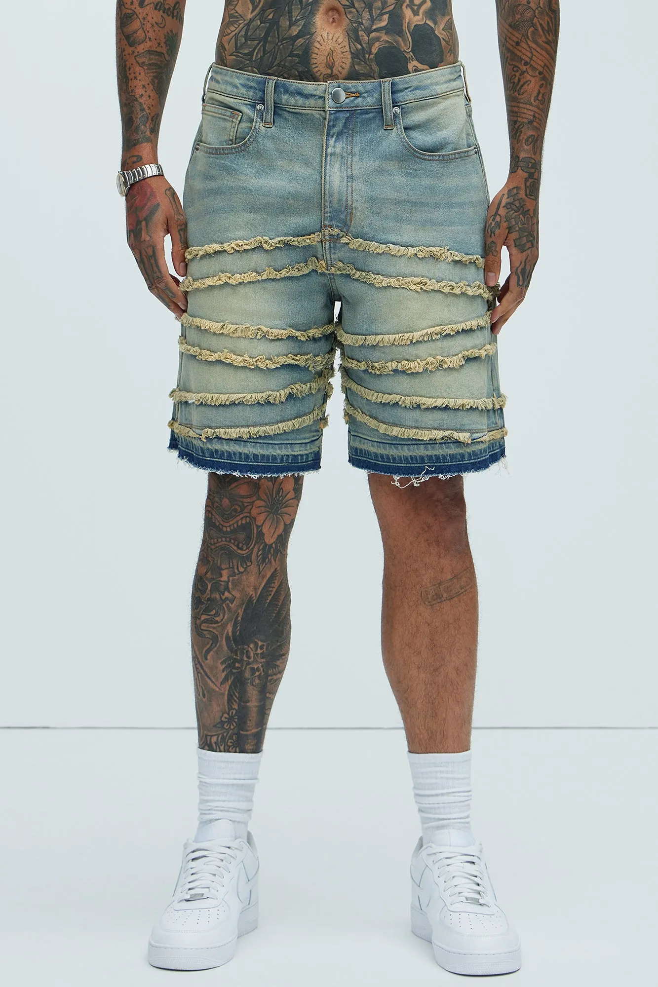 Nice Try Frayed Denim Short - Vintage Blue Wash sold by Fashion Nova product image thumbnail 4