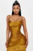 Inside Out Satin Maxi Dress - Gold sold by Fashion Nova
