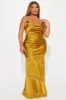 Inside Out Satin Maxi Dress - Gold sold by Fashion Nova