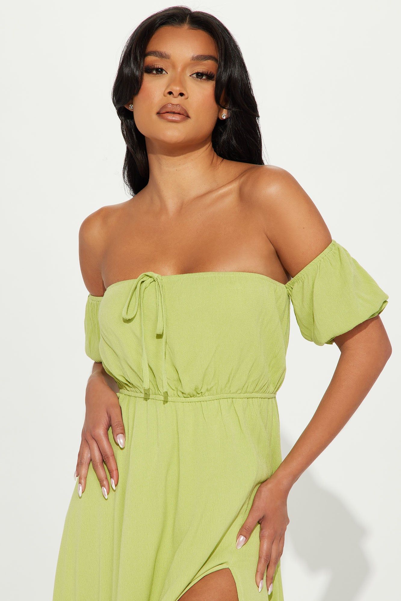 Lily Off Shoulder Maxi Dress - Green sold by Fashion Nova product image thumbnail 2