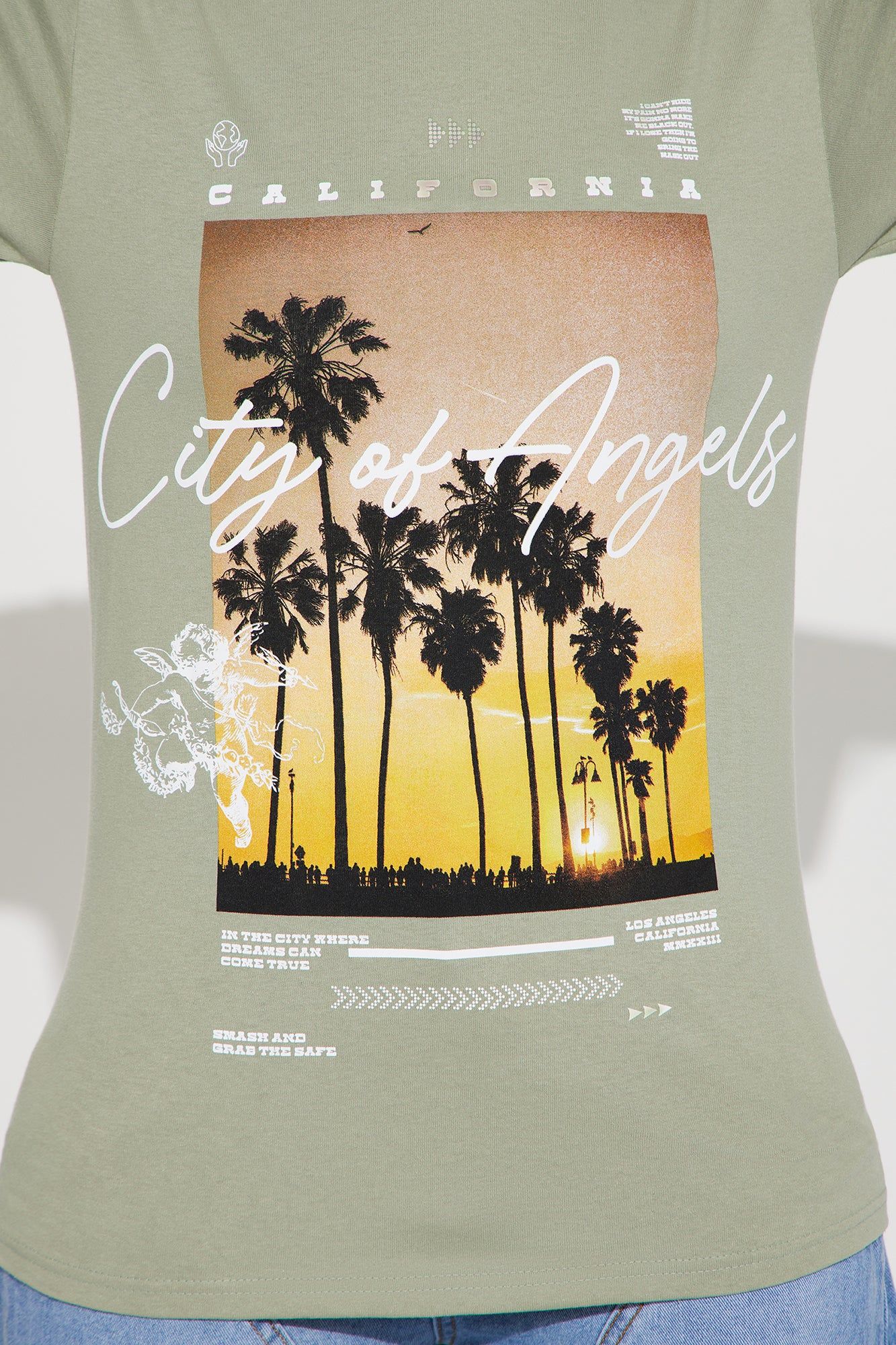 City Of Angels Graphic Tee - Sage sold by Fashion Nova product image thumbnail 3