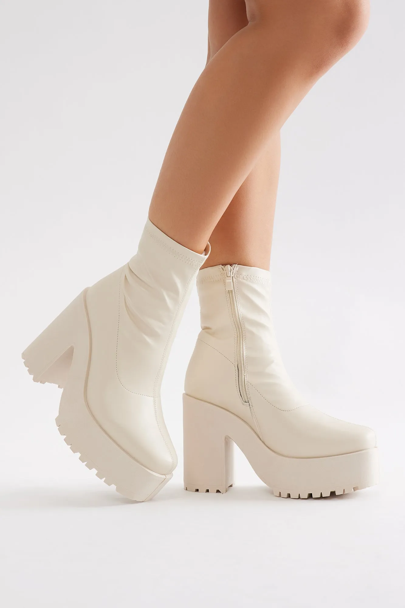 Baylor Platform Booties - Cream sold by Fashion Nova product image thumbnail 2