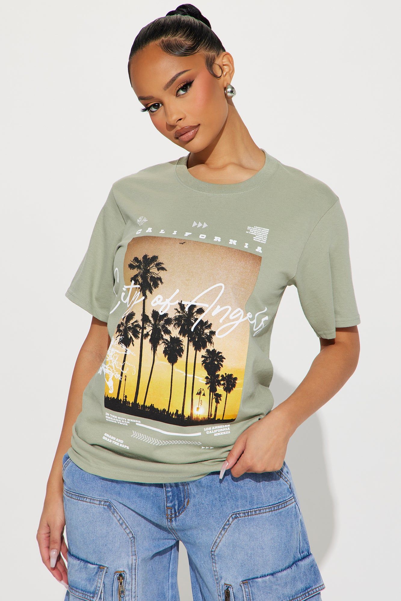 City Of Angels Graphic Tee - Sage sold by Fashion Nova