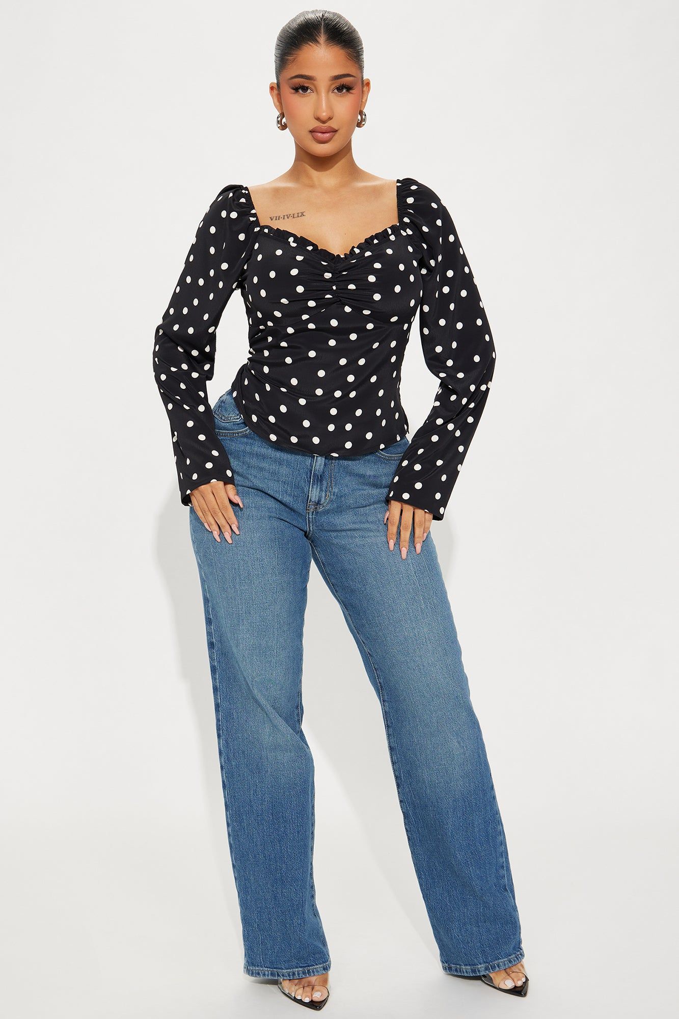 Take Me Away Blouse Top - Black/White sold by Fashion Nova product image thumbnail 2