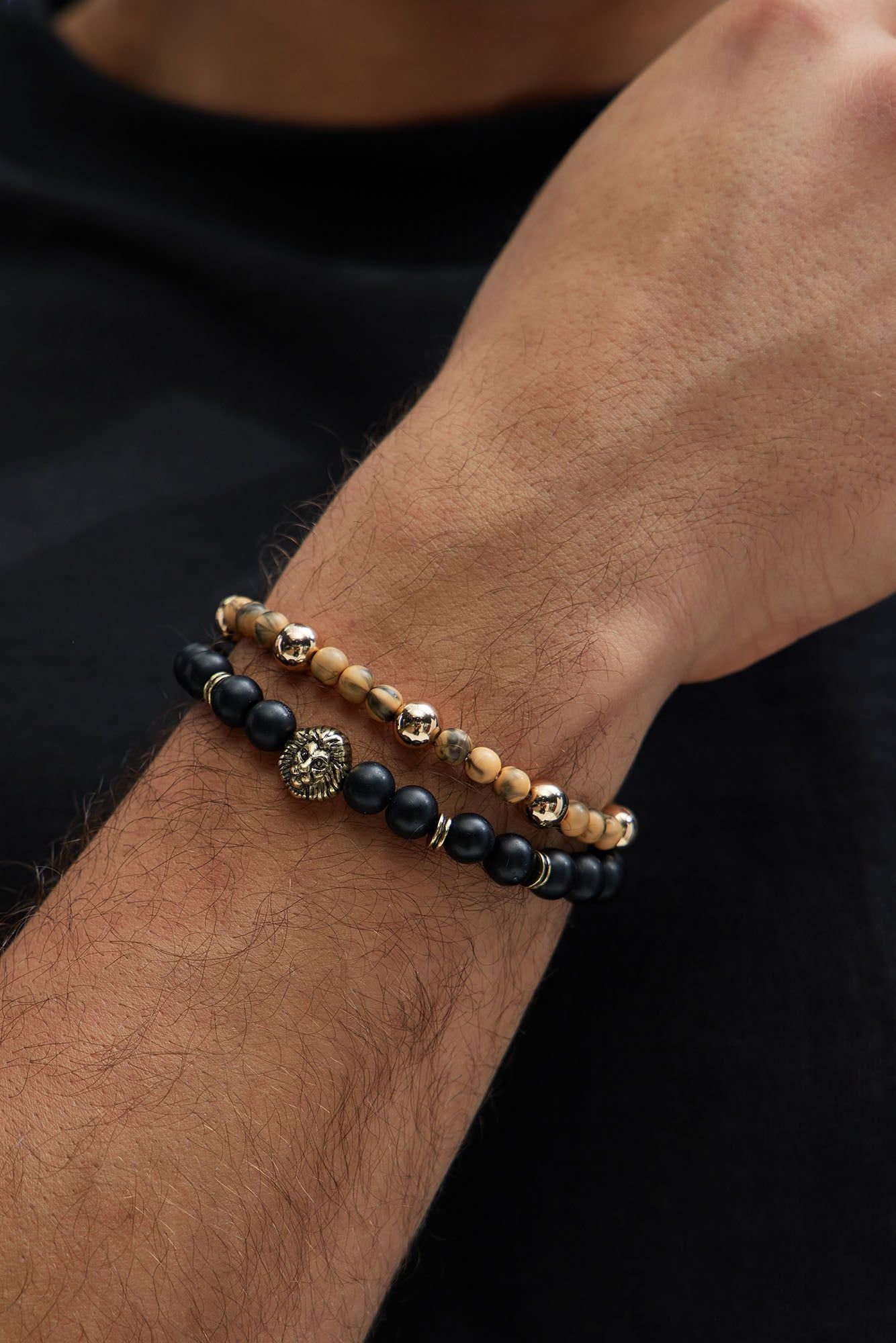 Tunnel Vision Bracelet Set - Gold/Black sold by Fashion Nova