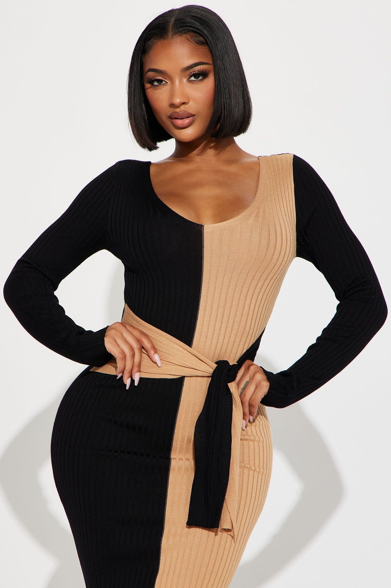 Karissa Sweater Midi Dress - Black/Brown sold by Fashion Nova product image thumbnail 2