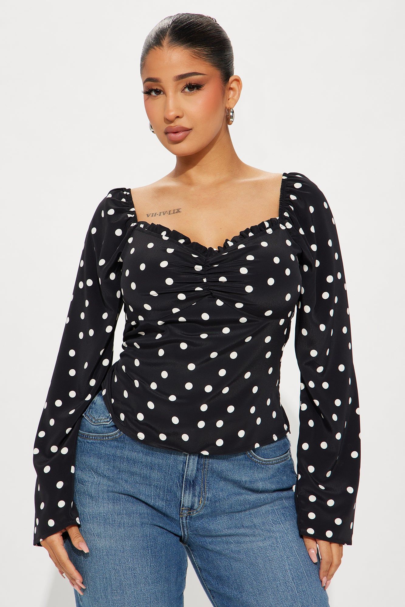 Take Me Away Blouse Top - Black/White sold by Fashion Nova