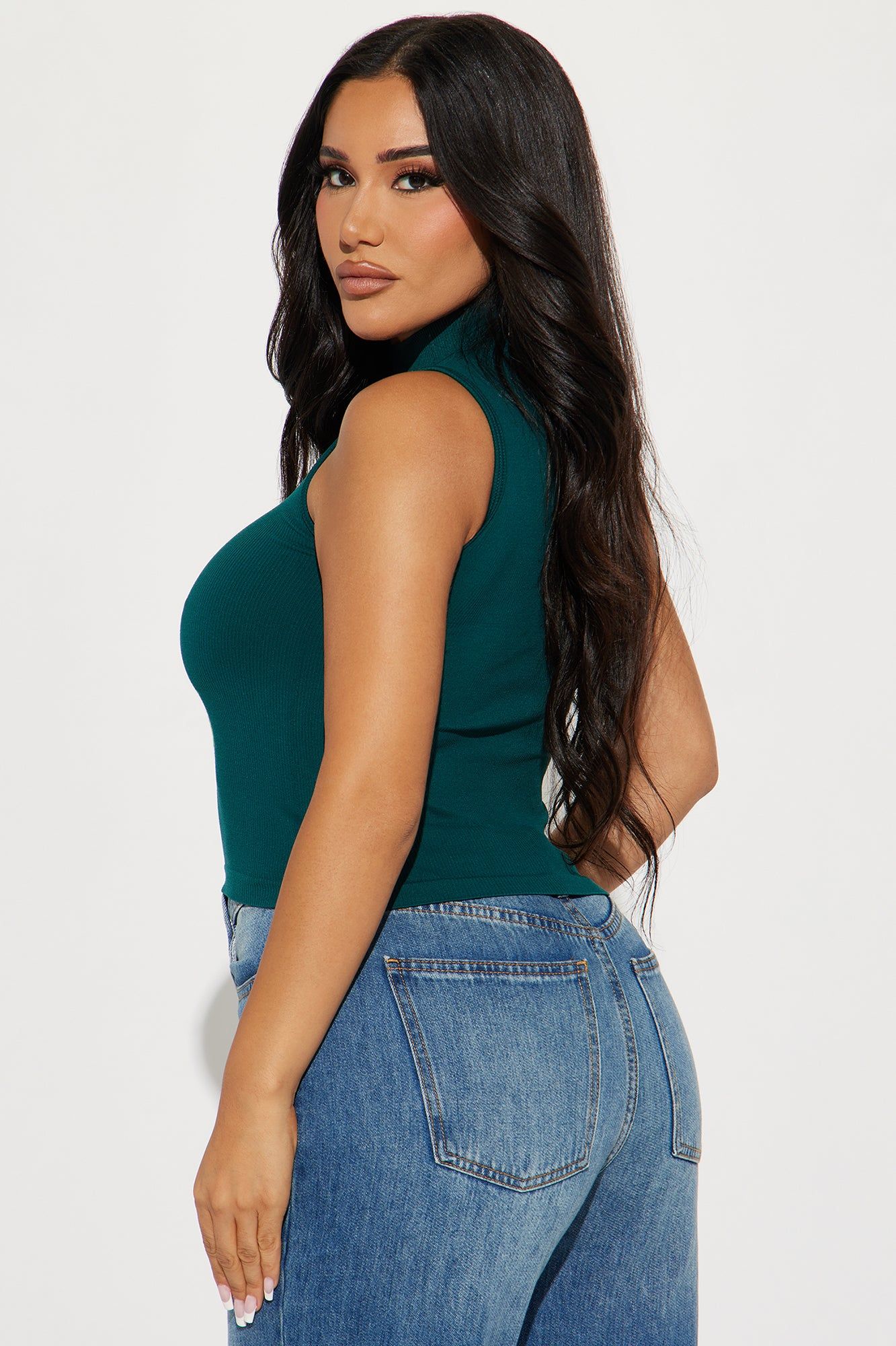 Sandy Seamless Mock Neck Top - Hunter sold by Fashion Nova product image thumbnail 3