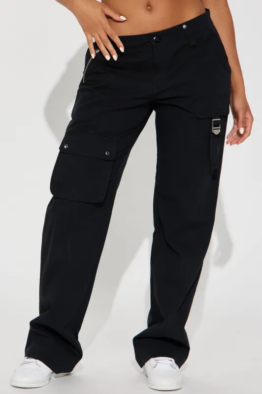 All Within Me Wide Leg Cargo Pant - Black sold by Fashion Nova