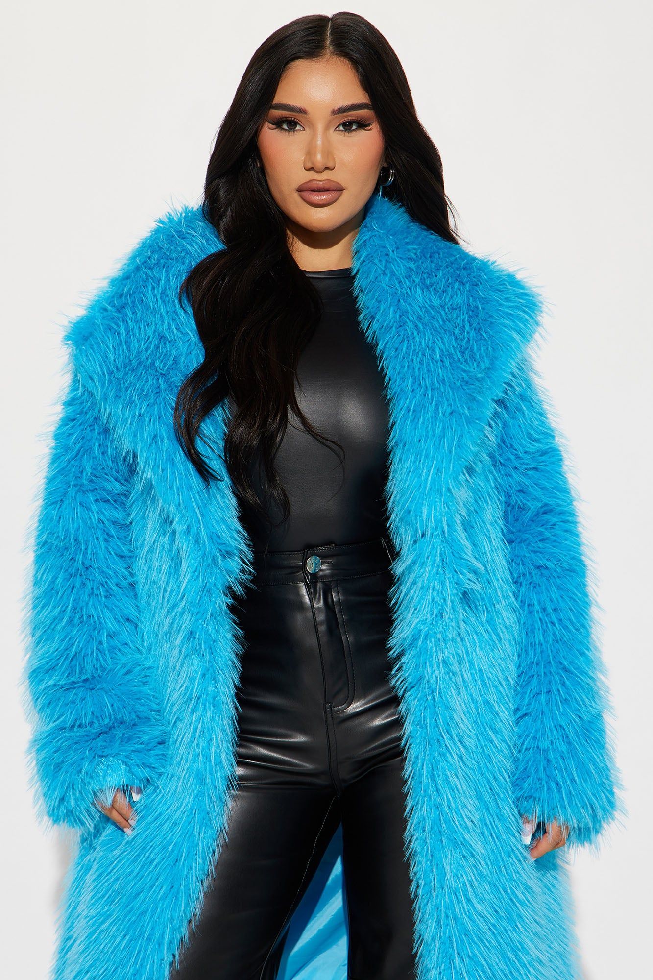 Poppin' Off Faux Fur Coat - Blue sold by Fashion Nova product image thumbnail 2