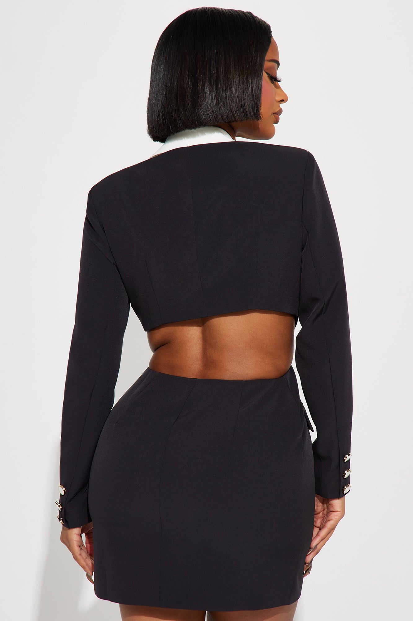 Blair Mini Blazer Dress - Black/White sold by Fashion Nova product image thumbnail 3