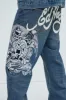 Ed Hardy Skull Baggy Jeans - Vintage Blue Wash sold by Fashion Nova