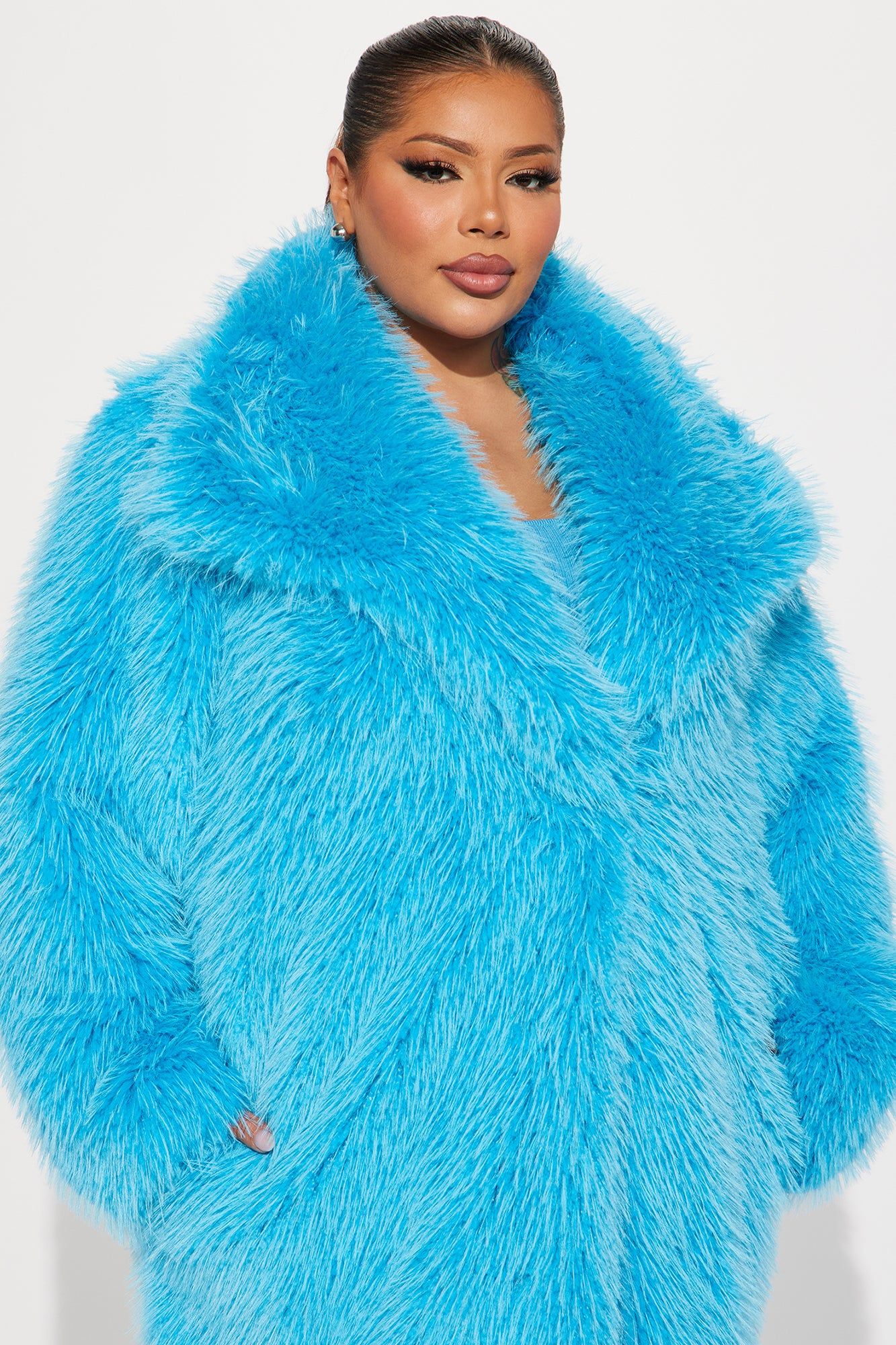 Poppin' Off Faux Fur Coat - Blue sold by Fashion Nova product image thumbnail 5