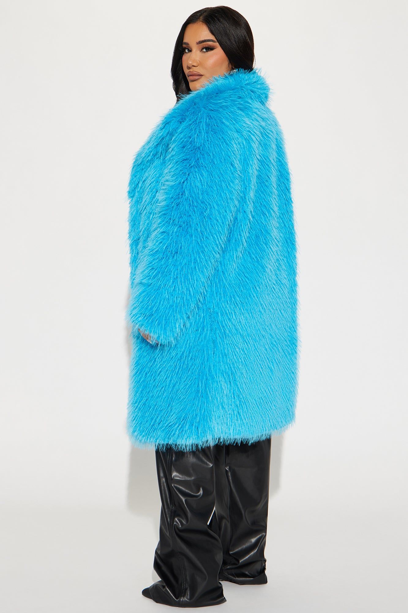 Poppin' Off Faux Fur Coat - Blue sold by Fashion Nova product image thumbnail 3