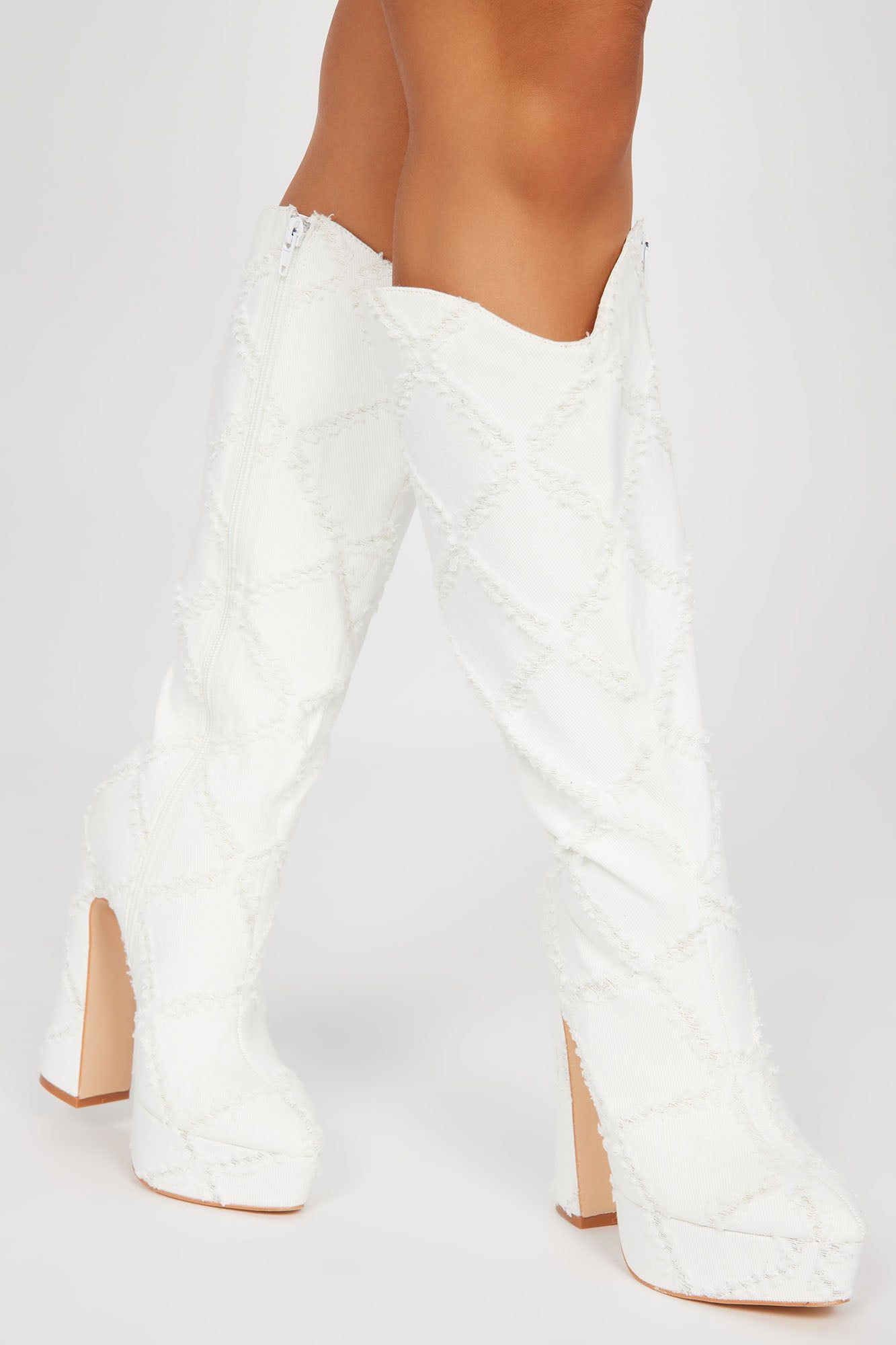 I'm All That Knee High Heeled Boots - White sold by Fashion Nova product image thumbnail 2
