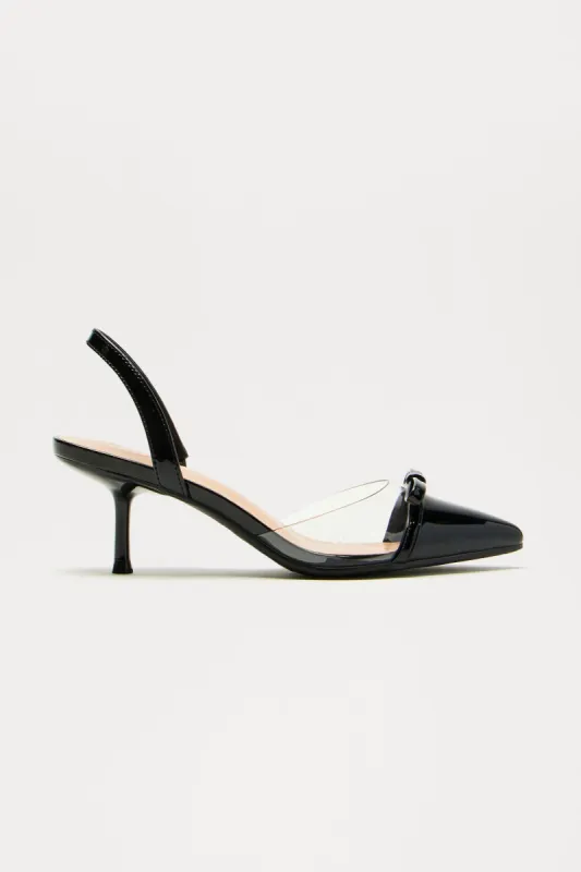 Letita Bow Slingback Pumps - Black sold by Fashion Nova