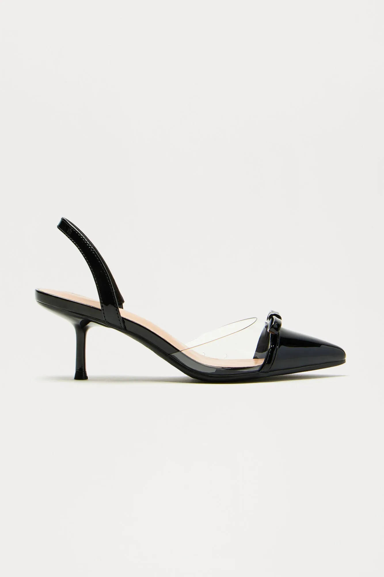 Letita Bow Slingback Pumps - Black sold by Fashion Nova