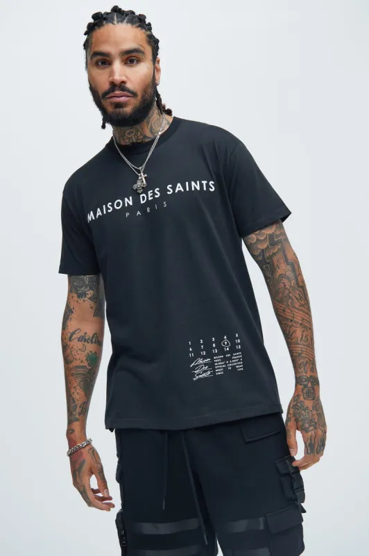 House Of Saints Paris Short Sleeve Tee - Black sold by Fashion Nova