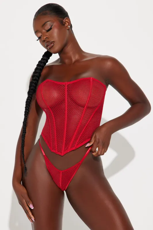 Make You Wanna Stay 2 Piece Corset Set - Red sold by Fashion Nova