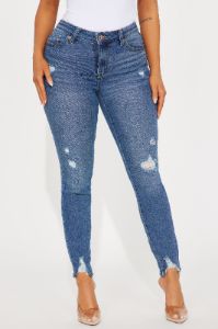 Marleen Mid Rise Stretch Skinny Jeans - Dark Wash sold by Fashion Nova