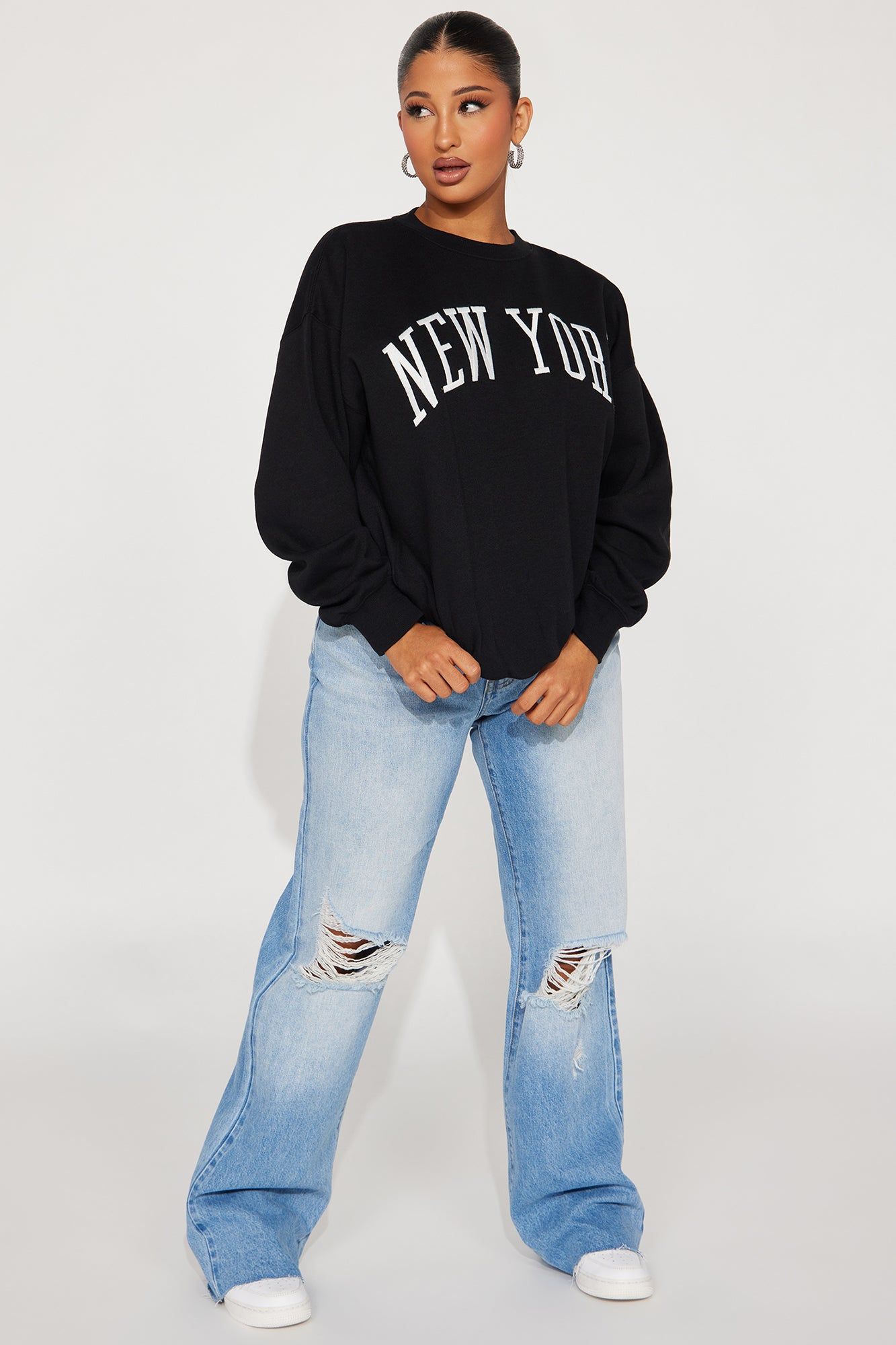 New York Embroidered Screen Sweatshirt - Black sold by Fashion Nova product image thumbnail 2