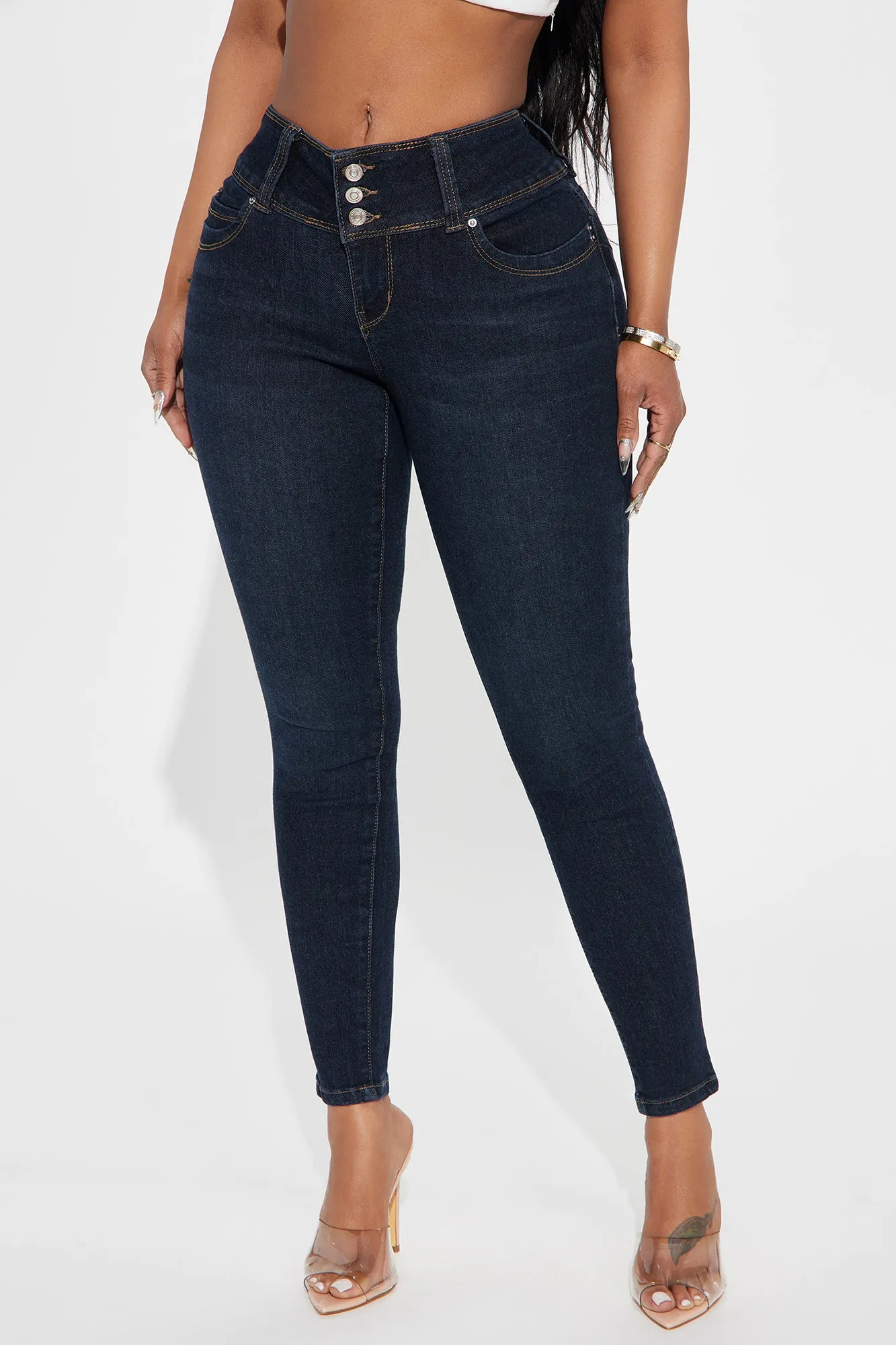 Nothing To Say Stretch Booty Lifting Skinny Jeans - Dark Wash sold by Fashion Nova product image thumbnail 2