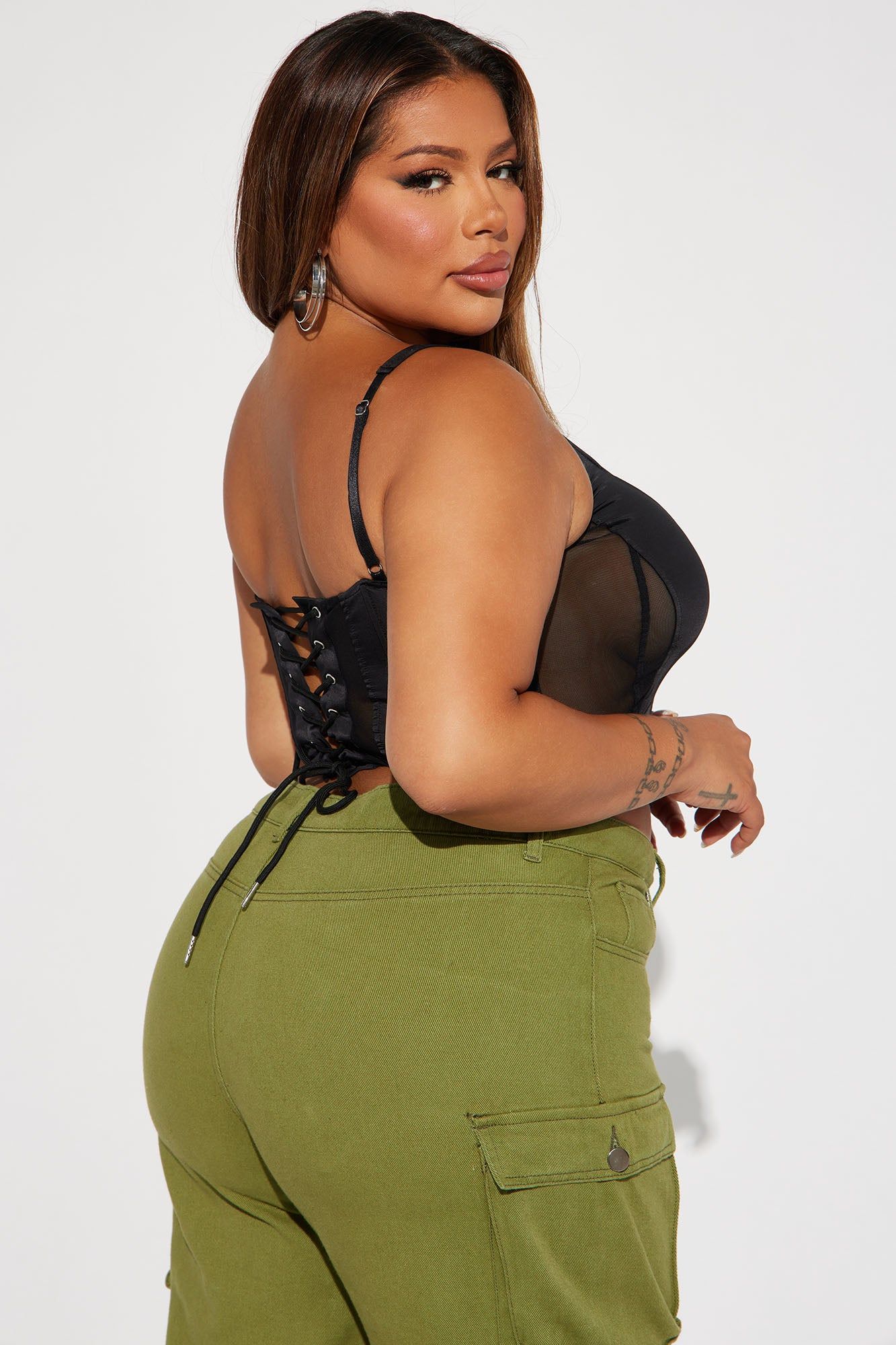 Karma Comes Around Mesh Corset - Black sold by Fashion Nova product image thumbnail 6