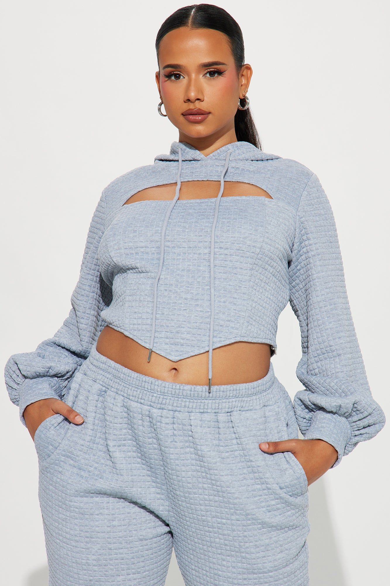 Amalia Textured Jogger Set - Heather Grey sold by Fashion Nova product image thumbnail 5