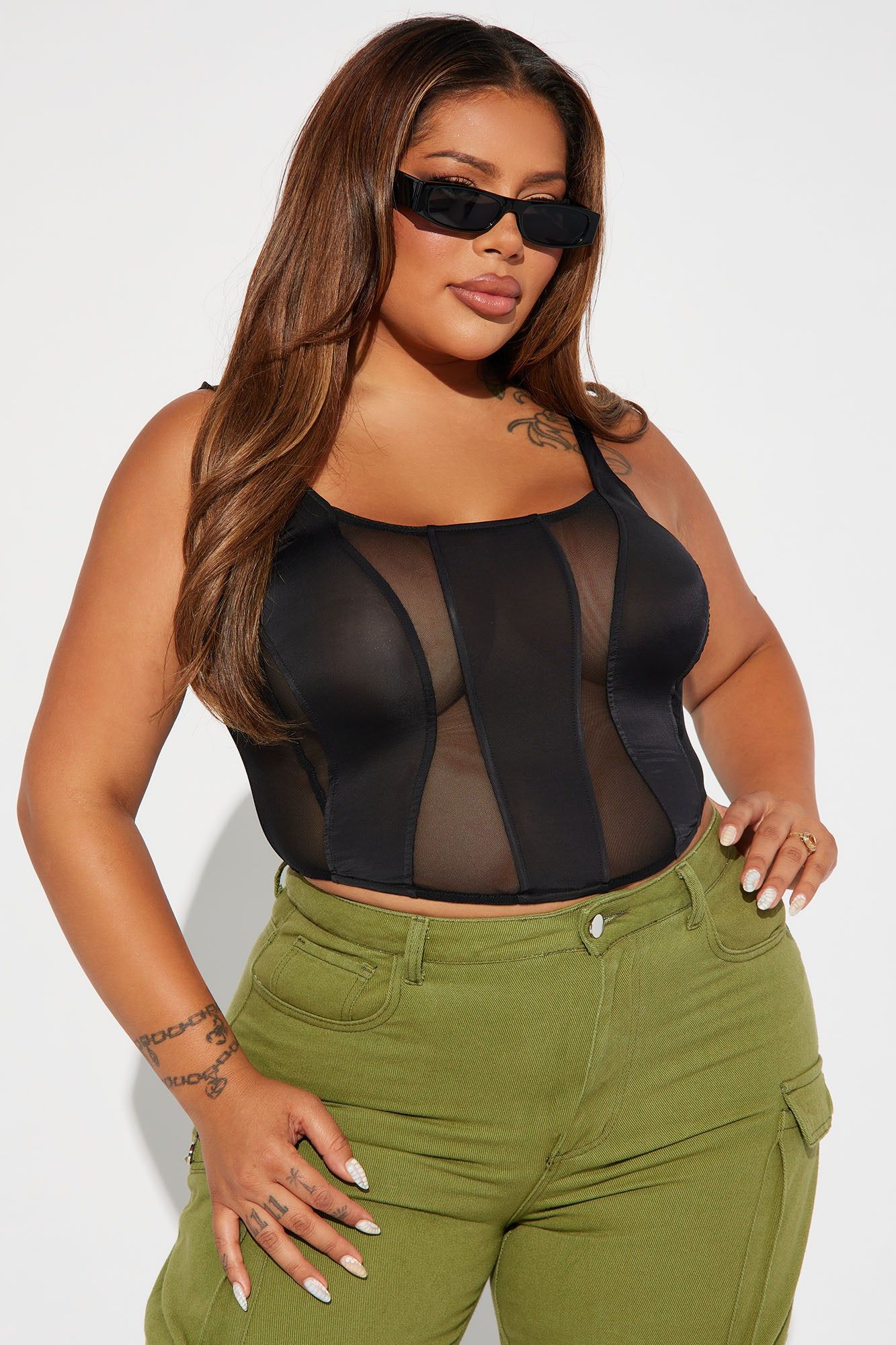 Karma Comes Around Mesh Corset - Black sold by Fashion Nova product image thumbnail 4