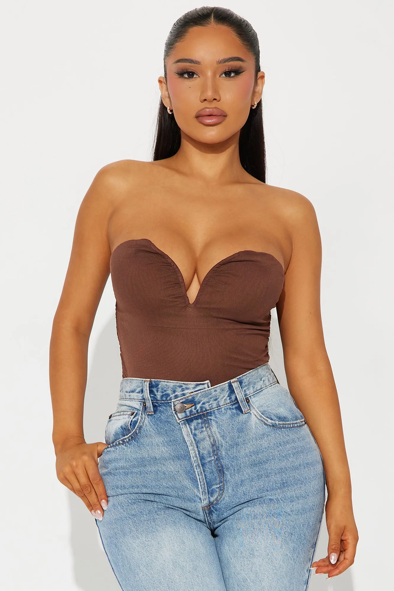 Looks Kill Tube Top - Brown sold by Fashion Nova