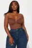 Looks Kill Tube Top - Brown sold by Fashion Nova