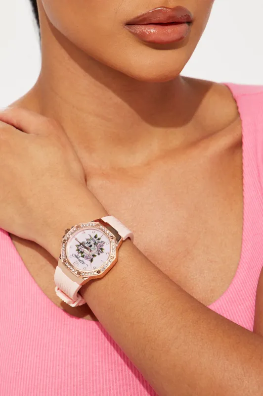 Ed Hardy Skull And Roses Watch - Blush sold by Fashion Nova