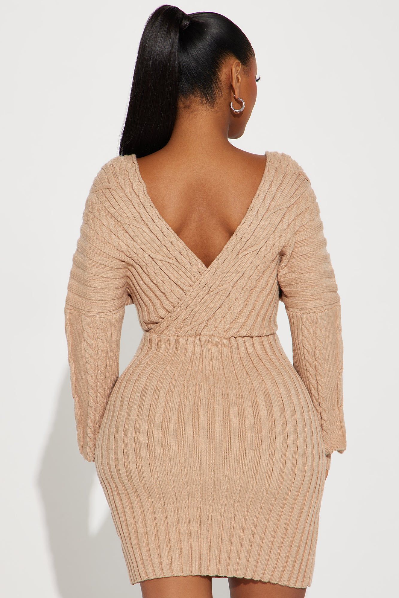 Chelsey Sweater Mini Dress - Taupe sold by Fashion Nova product image thumbnail 3