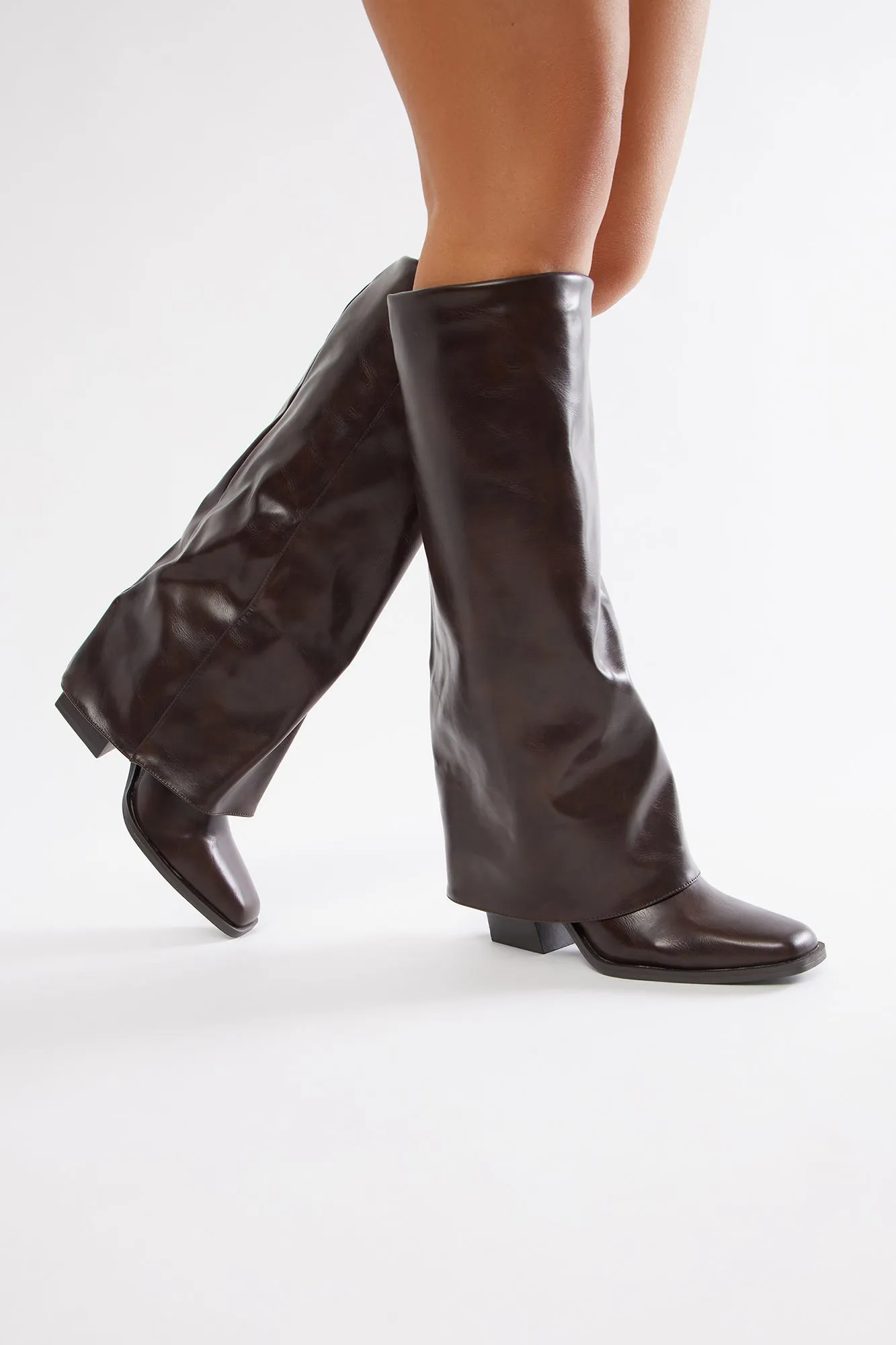 Breaking Through Knee High Boots - Chocolate sold by Fashion Nova product image thumbnail 2
