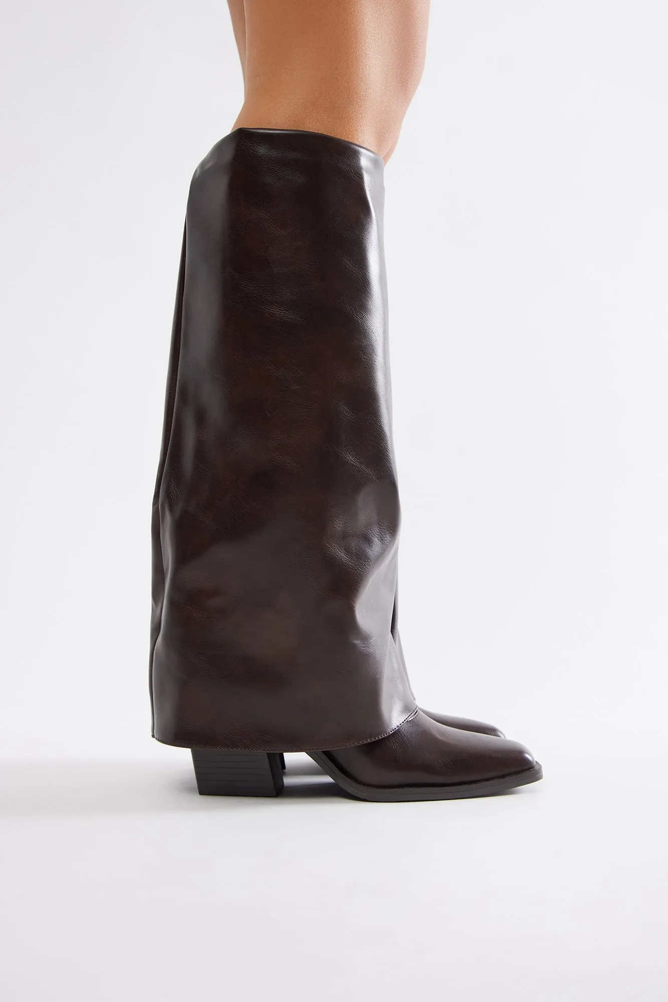 Breaking Through Knee High Boots - Chocolate sold by Fashion Nova product image thumbnail 4