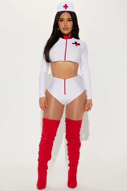 Best Medicine Nurse 3 Piece Costume Set - White/combo sold by Fashion Nova