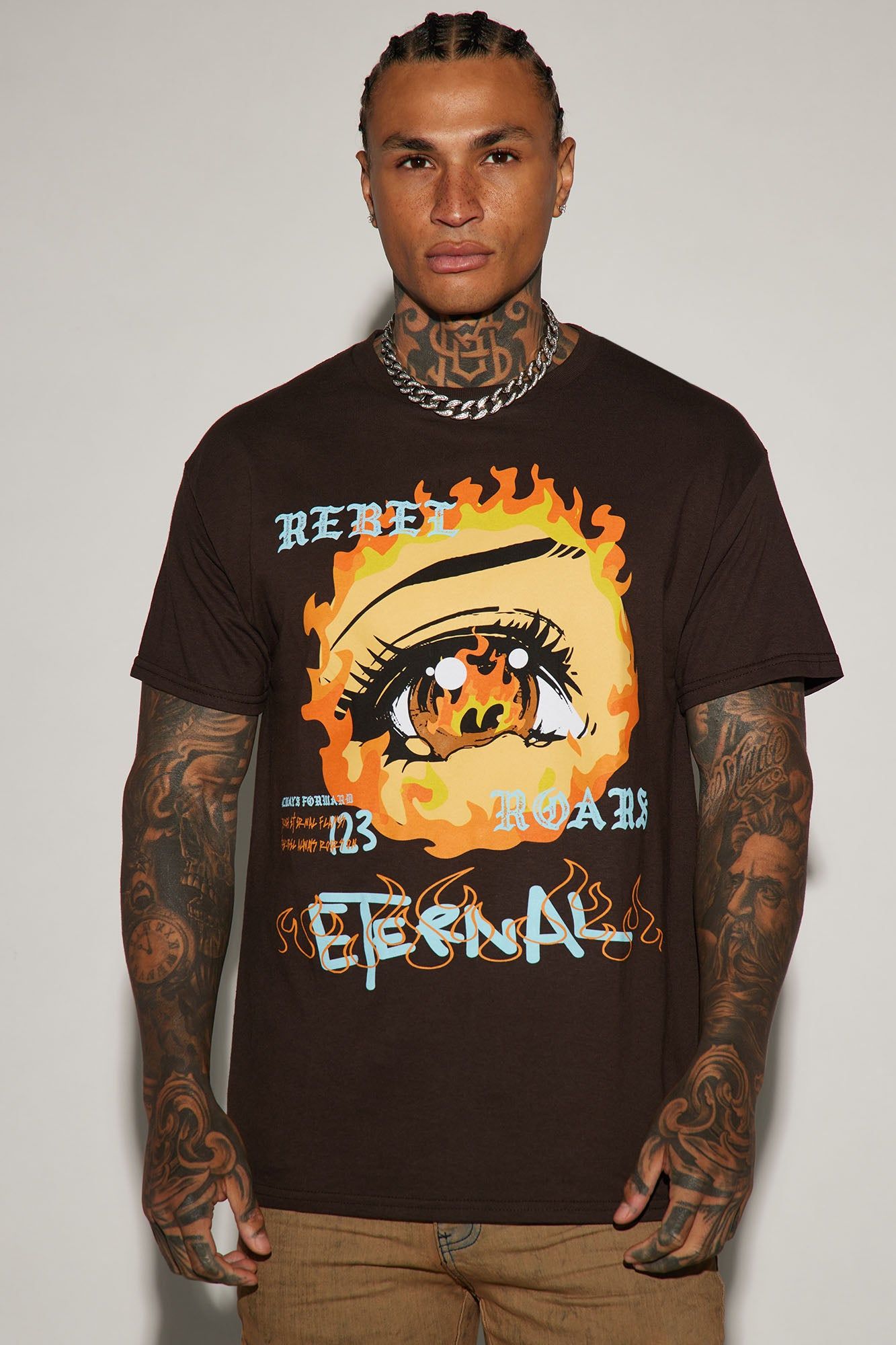 Eternal Flame Short Sleeve Tee - Chocolate sold by Fashion Nova