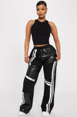 Private Landing Striped Pant - Black/White sold by Fashion Nova