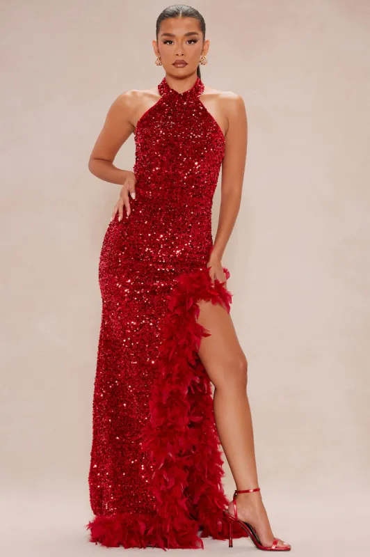 Alani Sequin Gown - Red sold by Fashion Nova