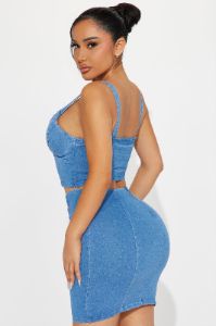 Nadia Denim Skirt Set - Medium sold by Fashion Nova