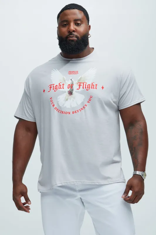Fight Or Flight Short Sleeve Tee - Silver sold by Fashion Nova